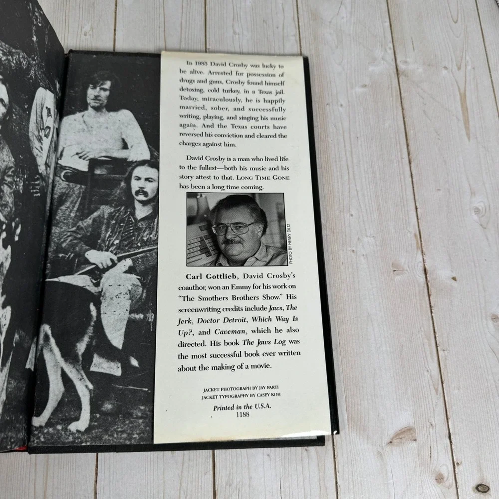 Long Time Gone David Crosby Carl Gottlieb 1988 First Edition Doubleday